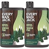 Every Man Jack Hydrating Body Wash - Winter Pine - Deeply Clean with Glycerin + Naturally Derived Ingredients - 13.5 oz (2 Pack)