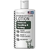 Hydrocortisone Lotion for Dogs - 4 fl oz Anti Itch Cream for Skin | Dermatitis Relief, Moist Eczema Support, Bug Bite Soothing, Easy Application, Made in USA