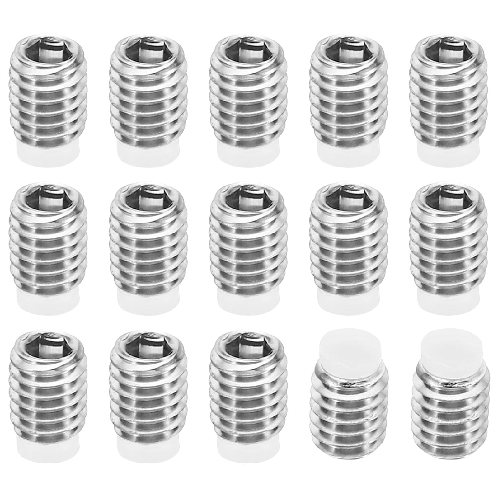 PATIKIL M4x5mm Nylon Tip Grub Screw, 15 Pack Metric Hex Socket Head Cup Point Anti Slip Set Screws Internal Hex Drive Hardware, 304 Stainless Steel