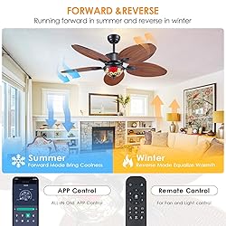 50 Inch Outdoor Waterproof Ceiling Fan with Light