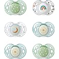 Tommee Tippee Nighttime pacifiers, 18-36 months, 6 pack of glow in the dark pacifiers with symmetrical silicone baglet