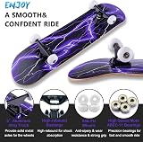 CLYCTIP 31x8 Inch Complete Skateboard Purple 8-Layer Maple Double Kick view 2