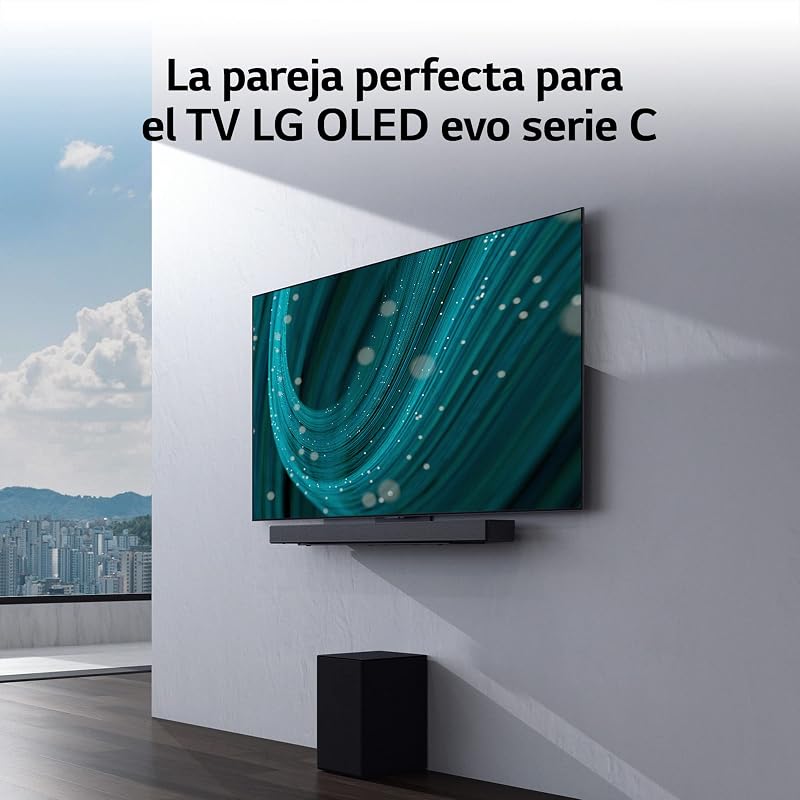 SC9S - Soundbar Bluetooth 5.0, 3.1.3 Canais, 400 W, Subwoofer sem fios, Dolby Atmos, DTS:X, IMAX Enhanced, Áudio Hi-Res 24bit/96kHz, cor cinzento escuro