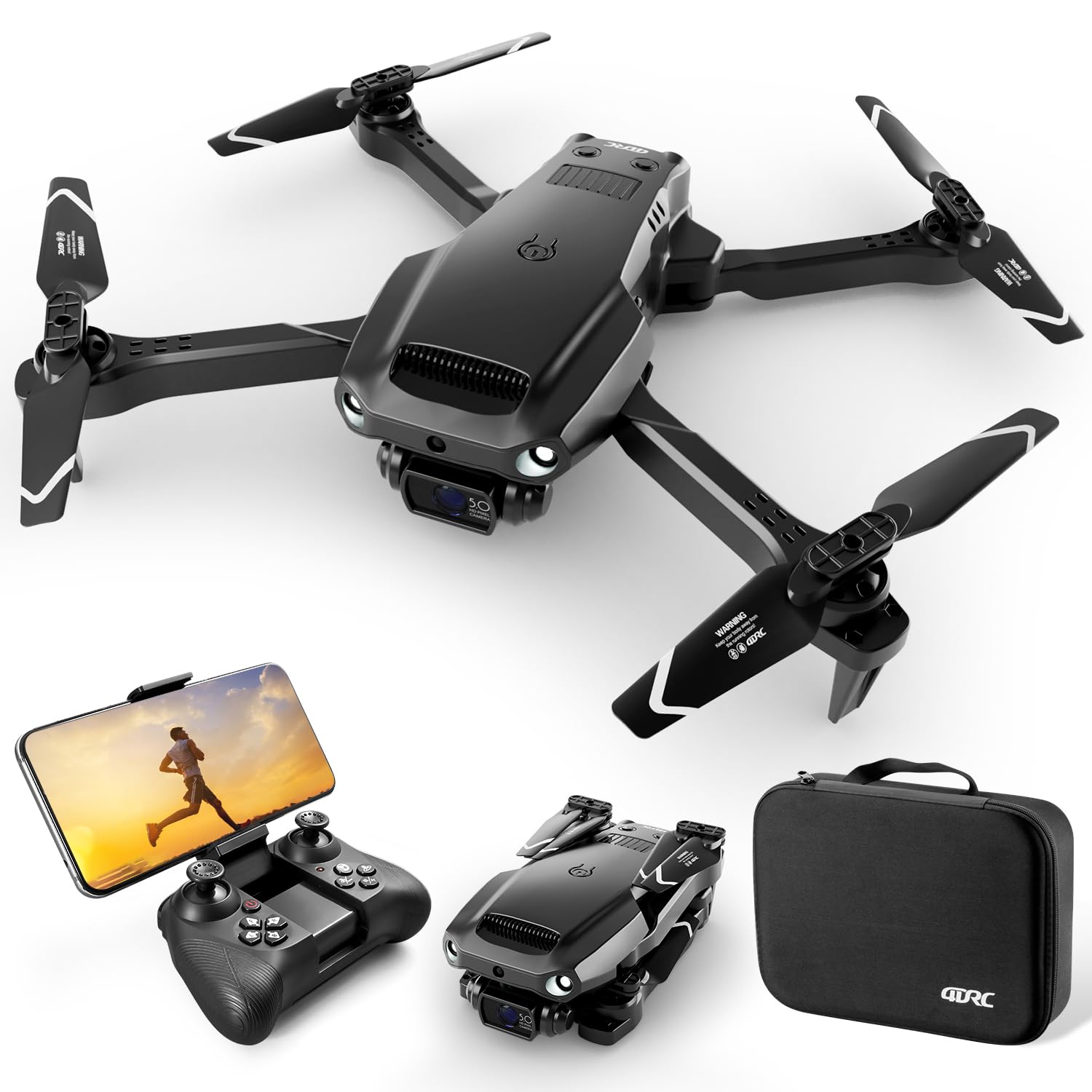 Photo 1 of Jiakora Mini Drone for Kids with 1080P HD FPV Camera,Foldable Remote Control Quadcopter Toys with App FPV Video,Altitude Hold, Gravity Control, 2 Batteries,Gifts for Boys Girls,Black