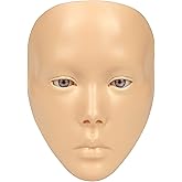 Bueuo Makeup Practice Face, 5D Reusable Silicone Make up Practice Board Mannequin Face with Makeup Brushes Sponge Set and Eyeshadow Board Kit for Emerging Artist, Girl's Gift, Yellow