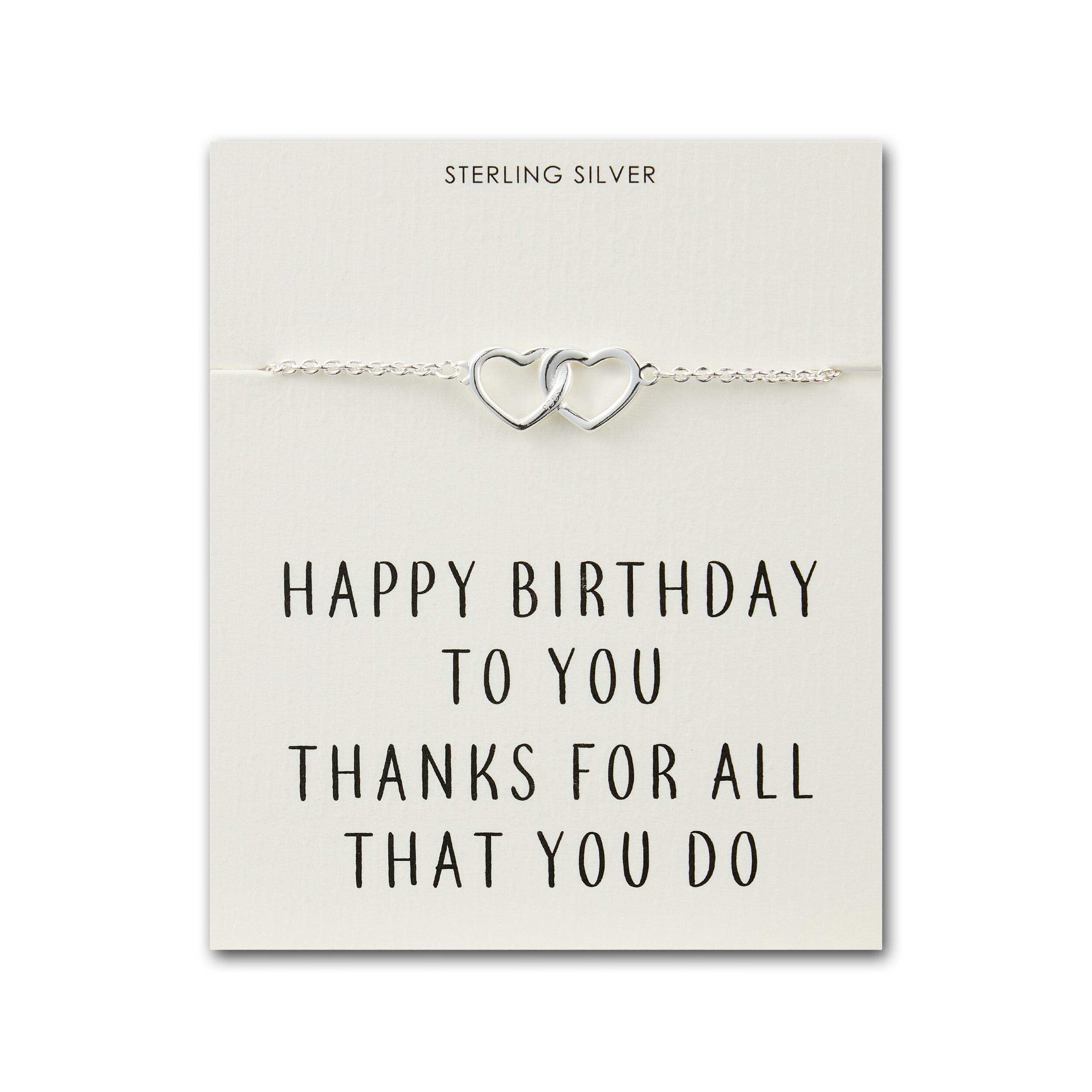 Philip Jones Sterling Silver Birthday Heart Link Bracelet