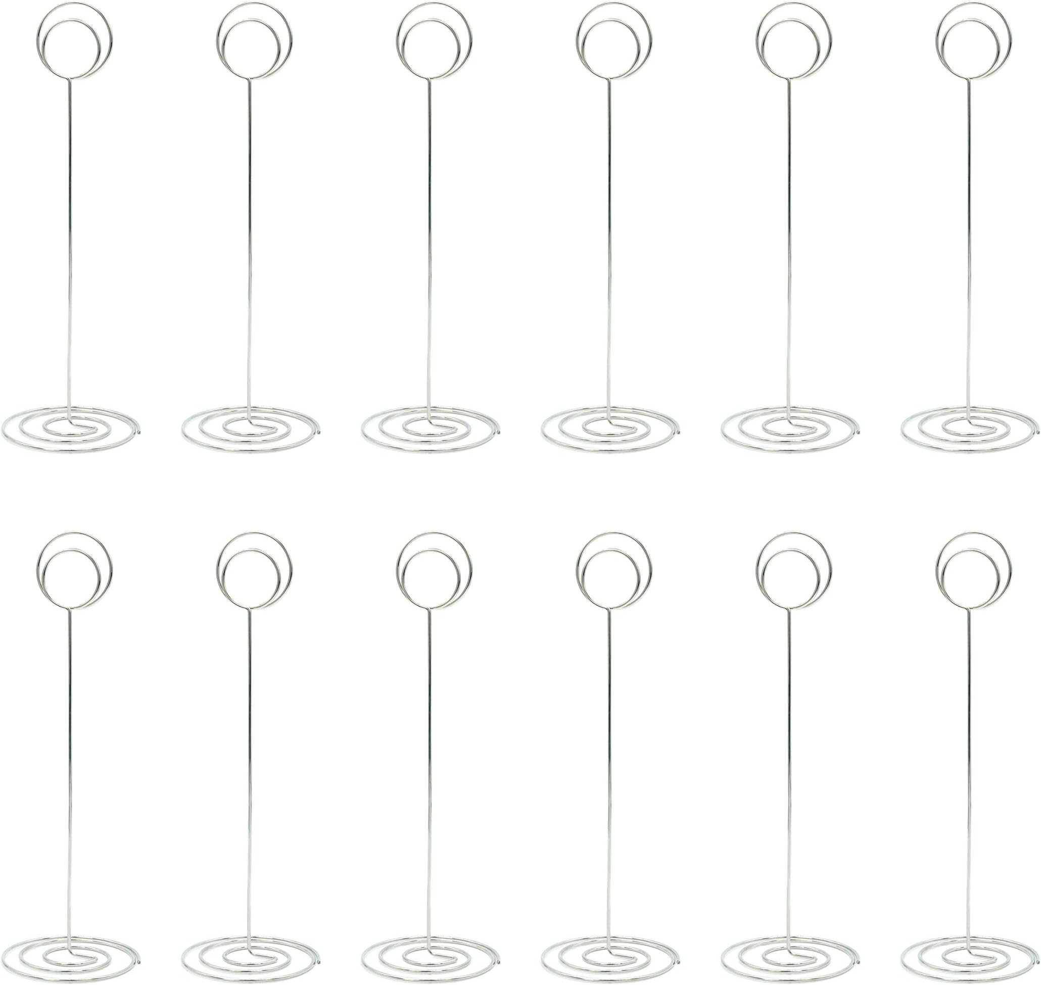 12pcs Table Number Holder Place Card Holder Table Picture Holder Wire Photo Holder Clips Picture Memo Note Photo Stand (8.66 Inch)