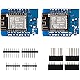 2Pcs ESP8266 ESP-12 ESP-12F NodeMcu D1 Module WeMos Lua 4M Bytes WLAN WiFi Internet Development Board Base on ESP8266 ESP-12F, Compatible with WeMos Wifi Module