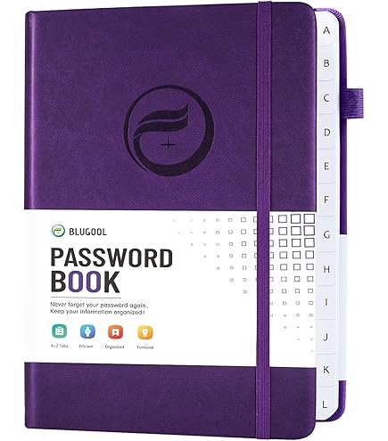 GoGirl Passwortbuch Mit Register - Internet Login Organizer Größe L