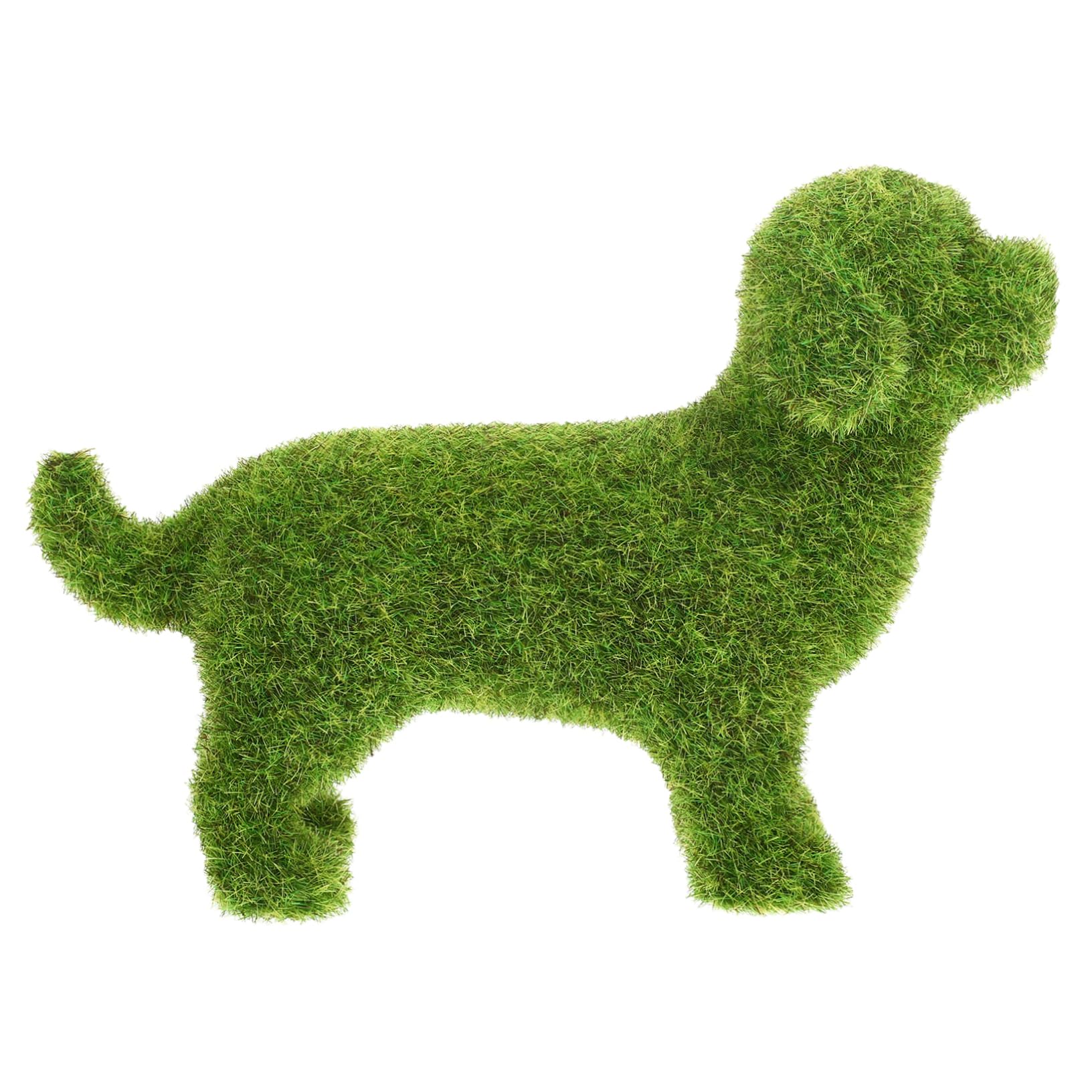 DEARMAMY Artificial Rocks Dog Shape Faux Covered Stones Green balls Decorative Turf Flocking Animal Flocking for Garden Lawn Crafts Decor