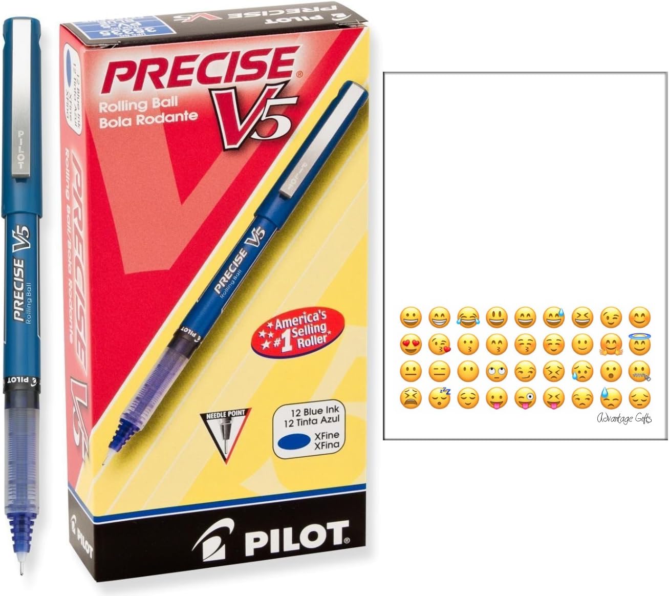Amazon Com Pilot 35335 Precise V5 Roller Ball Stick Pen Precision Point Blue Ink 5mm Dozen Office Products