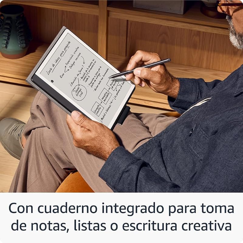 Kindle Scribe (64 GB) | Pantalla rediseñada con bordes uniformes. Escribe a mano sobre tus libros y documentos | Lápiz prémium | Verde jade metalizado