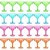 ywmigl 24 Pcs Plastic Margarita Glasses 12 oz Margarita Cups Mexican Theme Party Decorations Martini Glasses Bulk Cocktail Glass for Wedding Mexican Theme Carnivals (Multicolor)