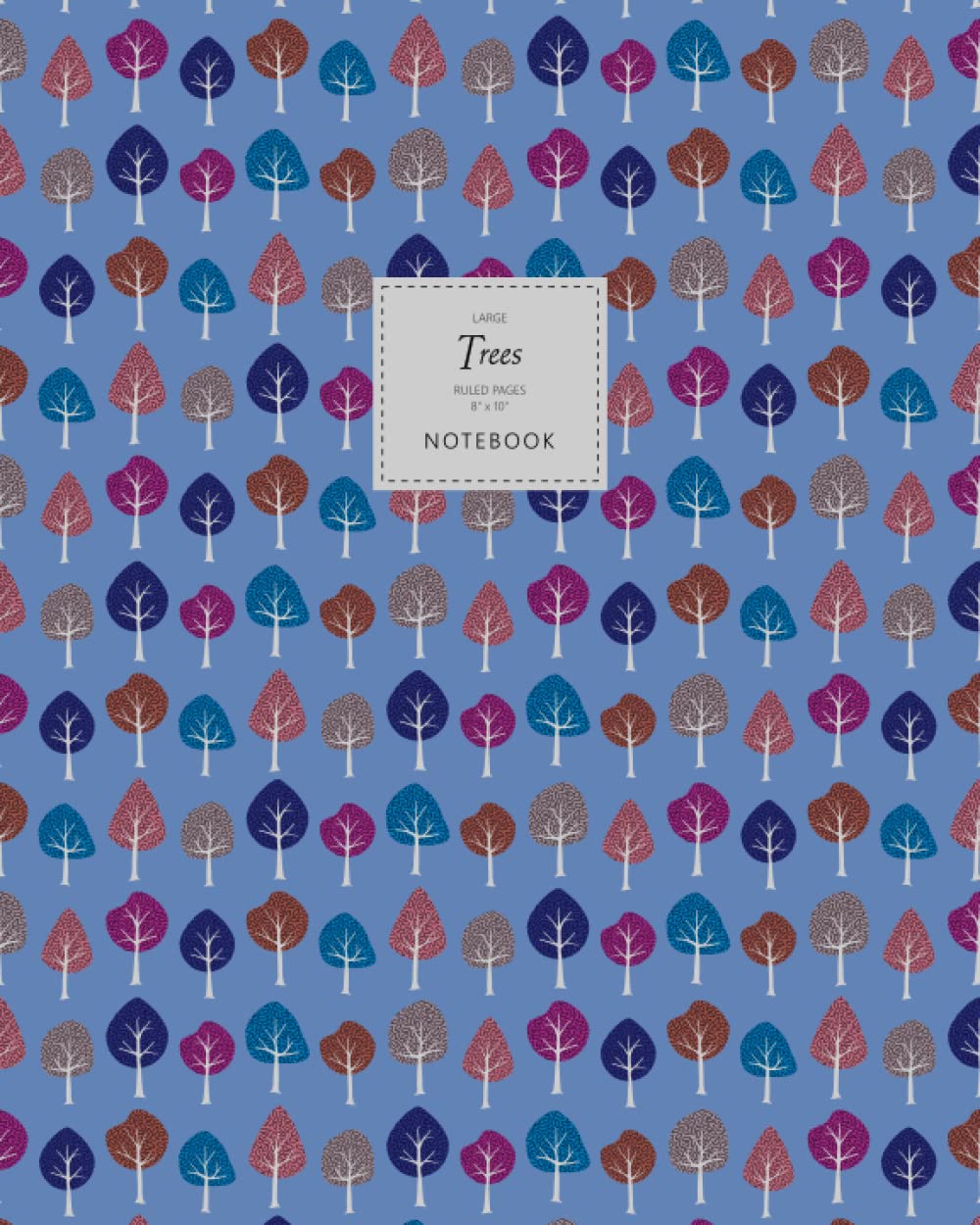 Trees Notebook - Ruled Pages - 8x10 - Large (Cerulean)