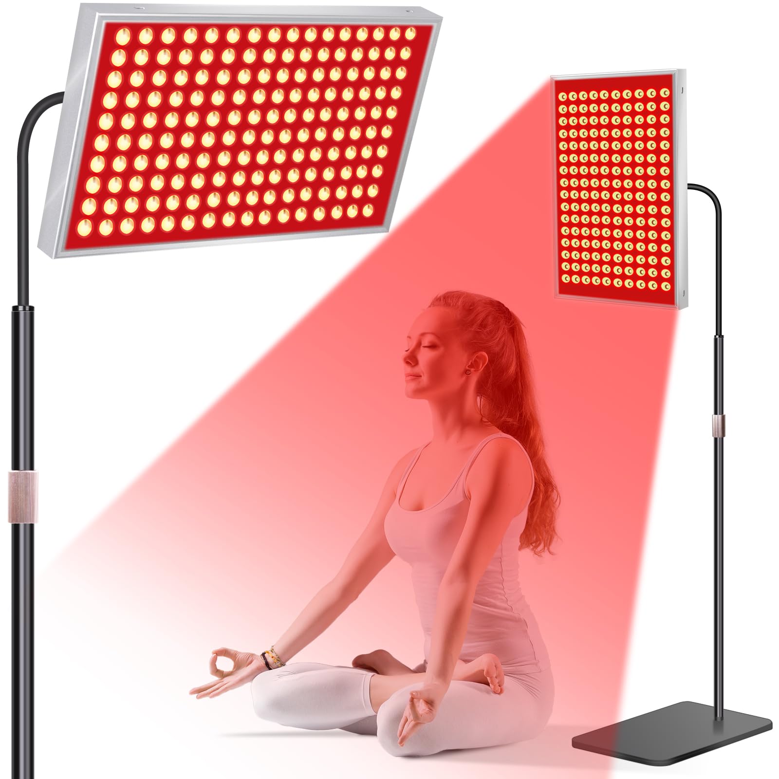 Photo 1 of SAVILER® Red Light Therapy for Face & Body, 160 Dual-Wavelength LEDs Red Light Lamp Panel with Stand, 660nm 850nm Near Infrared Redlight Therapy Device for Home Skin Muscle