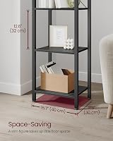 VASAGLE 6-Tier Bookshelf Industrial Ebony Black and Ink Black LLS101B56 view 4