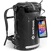 Earth Pak Waterproof Backpack - Heavy Duty Hiking Backpack - Roll-Top Closure Bag - Cushioned Dry Bag Waterproof Phone Case