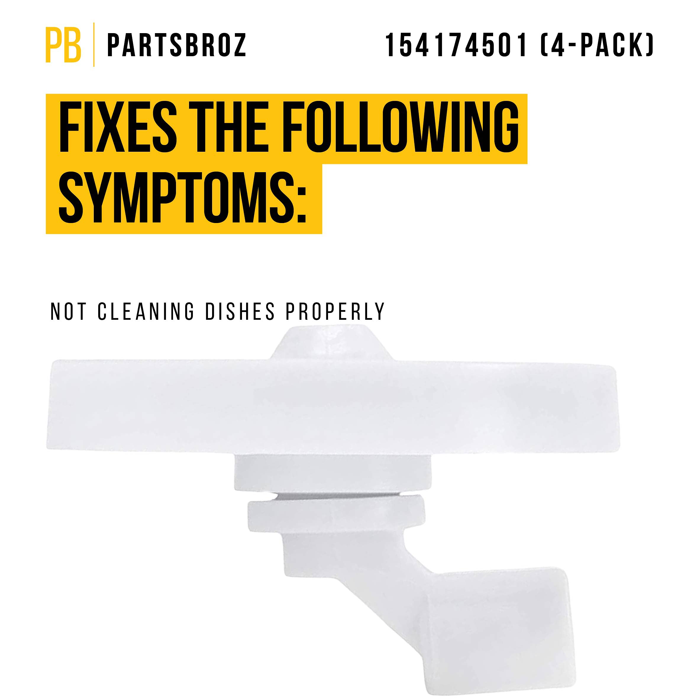 PartsBroz 154174501 5300809640 5304532229 Dishrack Wheels & Bracket Assembly (4-Pack) - Compatible with Frigidaire Kenmore Gibson Dishwasher - Replaces AP7195062 5304521179 5300809640 154174503