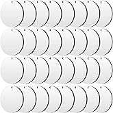 Jetec 50 Pieces Round Sublimation Ornaments 2 Inch Christmas Blank Ornaments Bulk Wooden Hardboard Christmas Xmas Tree Round Hanging Printing White for DIY Handicrafts Making