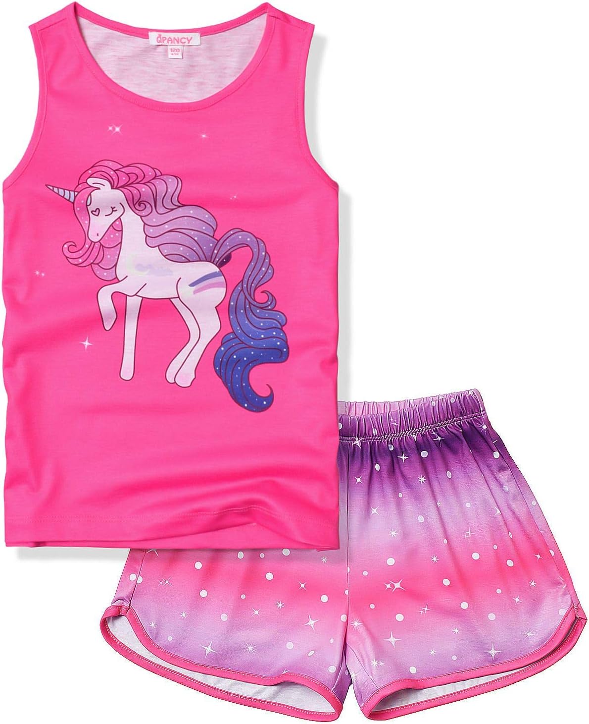 Unicorn Pajamas for Girls Pj Sets Summer Sleeveless Sleep Shirts