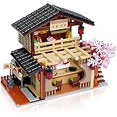 Hallisun Toy Building Block, Japanese Sushi Shop Model Kit, Compatible with Regular Size Brick, Creative Construction, Shop H