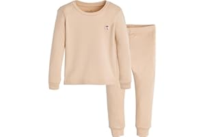 moimoln 6M-8Y Modal Cotton Solid Soft Breathable Baby Toddler Boys Girls Snug fit Pjs Long Sleeve Pajamas Set Sleepwear Daily