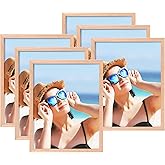 ATOBART 8x10 OAK Solid Wood Picture Frames Set of 6, Natural Wood Color Photo Frames with High Definition Real Glass for Wall Mounting or Tabletop in Living Room, Bedroom, Gallery