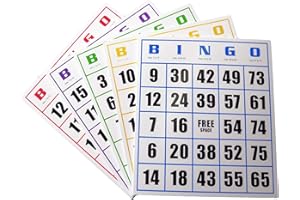 Yuanhe Jumbo Bingo Game Cards -50Pack Easy Read Paper Game Cards