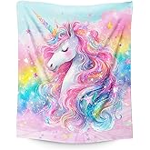 IWANGIFT Blanket Gift for Kids Children, Unicorn Throw Blanket for Daughter Granddaughter Birthday Christmas, 40”x50” Comfy Lightweight Unicorn Flannel Throw for Sofa Couch Bed