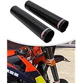 JFG RACING Motorcycle Carbon Fiber Fork Wrap Boots, 250mm, 2 PCS | Pure Carbon Fiber, Universal, Sturdy, Durability, Front Shock Covers, Fork Gaiters Guard Protector, Impact-resistant