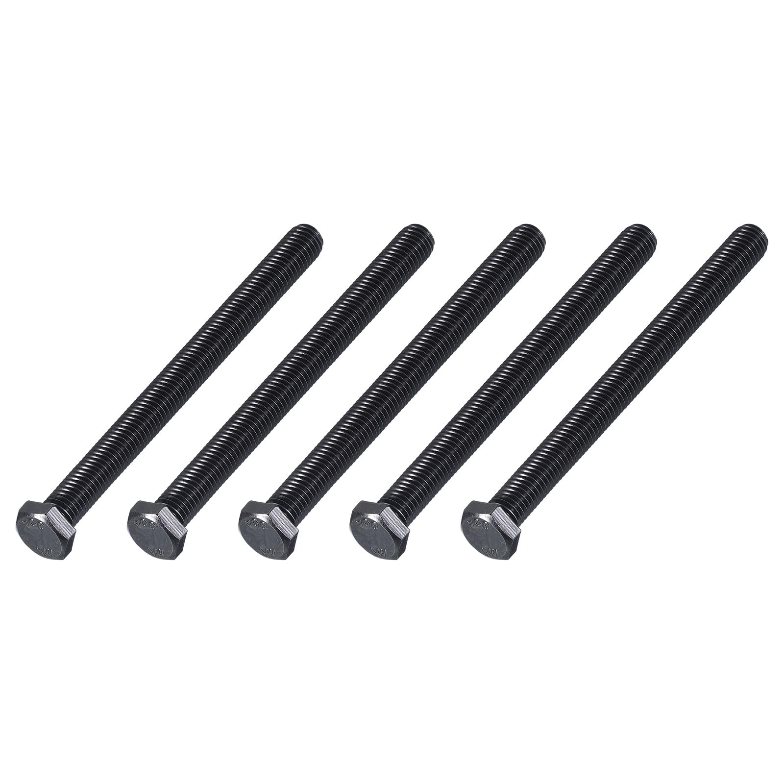 METALLIXITY Hex Head Bolts (3/8-16 x 4-1/2") 5Pcs, 304 Stainless Steel 18-8, Fully Threaded, External Hex Drive, Hex Head Screw Bolt, Black Oxide โ image 1