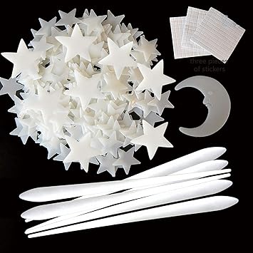 Amazon Com 210 Pcs Glow In The Dark Stars Moon And Shooting Stars