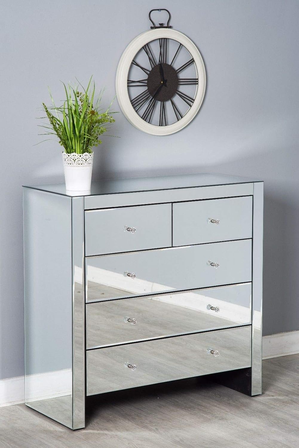 Mirrored Bedroom Furniture Set Chest Of Drawers Bedside