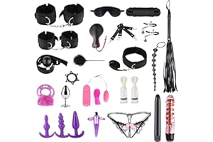 Sex Bondage Kit 26Pcs, BDSM Adult Sex Toys for Women Couples SM Beginners, Leather Restraints Bondage Set with Ball Gag Handc