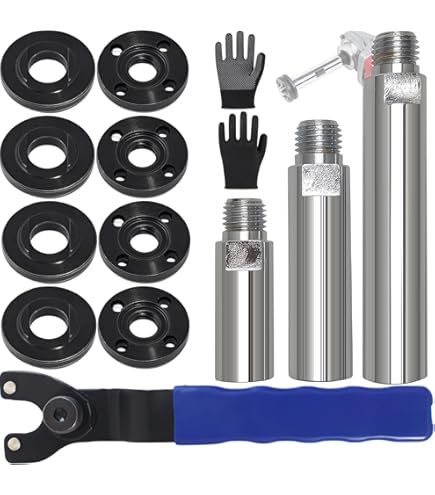 Angle Grinder Extension Rod Kit With Adjustable Wrench - 3 Steel Shafts & 4 Lock Nuts For Flexible DIY Projects