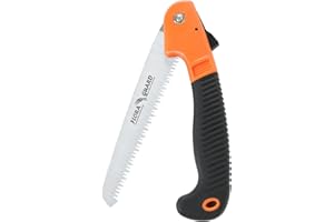 FLORA GUARD Folding Hand Saw, Camping/Pruning Saw with Rugged 7.7 Inch Blades Professional Folding Saw Razor Tooth Sharp Blade Solid Grip(Orange)