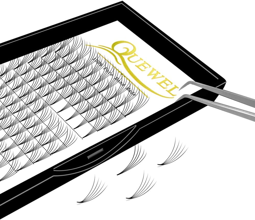 Volume Lash Extensions 5D Thickness 0.07 D Curl Length 15mm Premade Fans Lash Long Stem Cluster Lashes for Salon