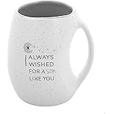 Pavilion Gift Company - I Always Wished For A Son Like You 16 ounce Large Coffee Cup - Huggable Hand Warming Mug, Gift Ideas For Son, 1 Count (Pack of 1) 3.75x5 inches, Gray