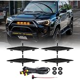ATLEDLT LED Grill Led Lights Compatible with 4Runner 2014-2024 TRD Pro 2014-2019 SR5, Premium, Limited, TRD Off-Road 4 PCS Smoke Lens Amber Lamps