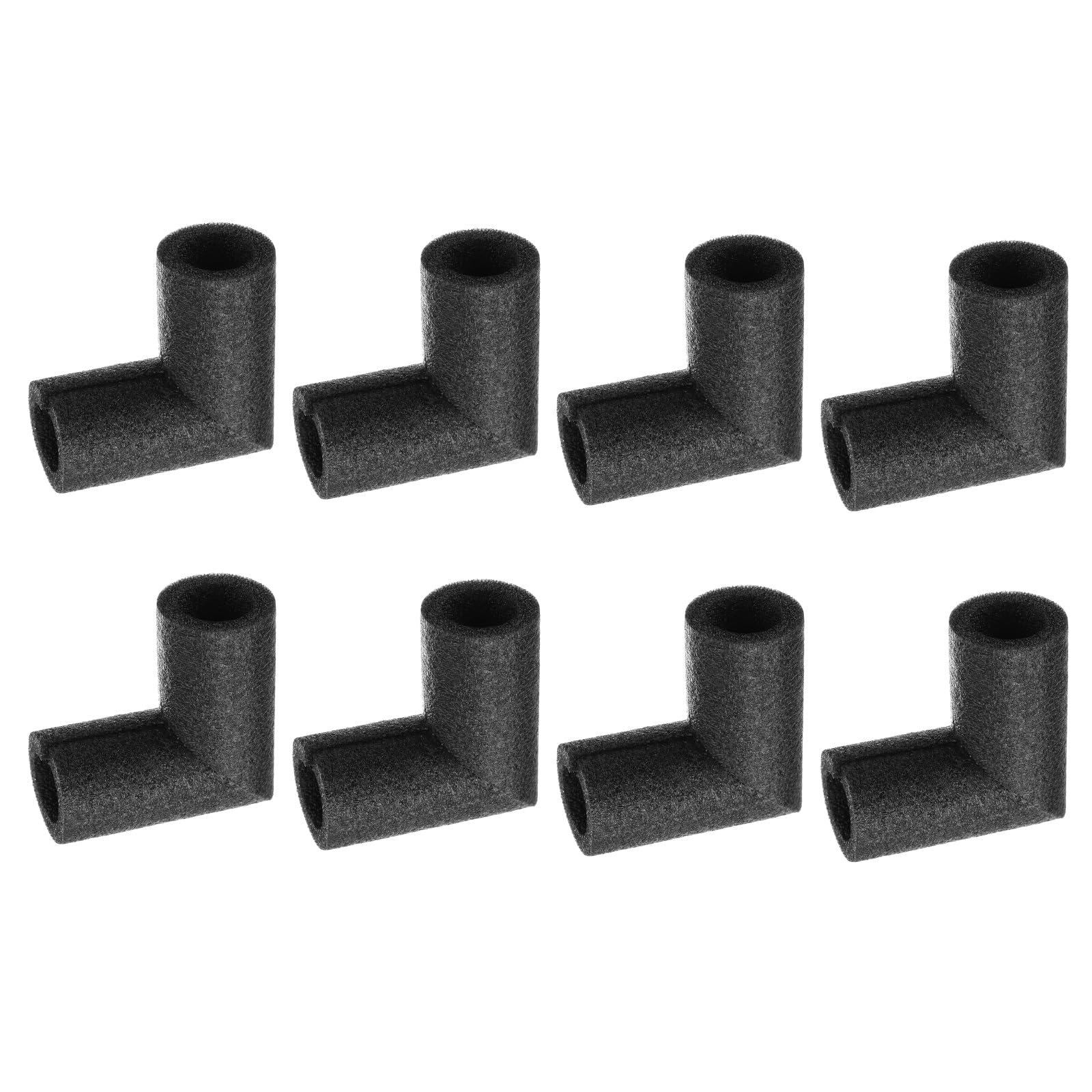 Rebower 8pcs Elbow Insulation Foam Tube Connector 27x42mm 3" Heat Preservation Elbow Foam Pipes [for Tubing Outdoor Water Pipe Protection] - Black