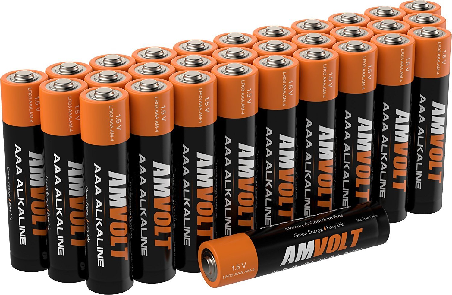 28 Pack AmVolt AAA Batteries [Ultra Power] Premium LR3 Alkaline Battery