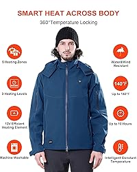 DEWBU Soft Shell Heated Jacket for Men with 12V