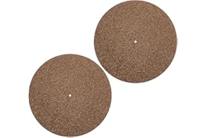 JOINPAYA 2pcs 12-inch Cork Turntable Mat for Vinyl Record Player, Anti-static Disc Protective Pad, 1mm Thickness for Dj Equip