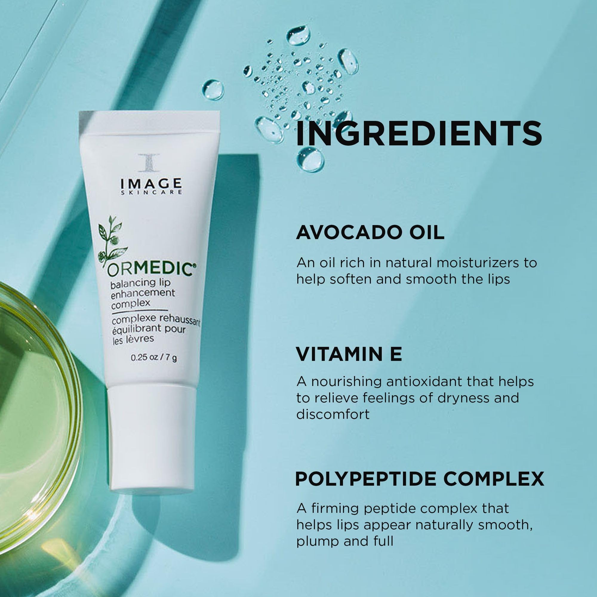 IMAGE Skincare ORMEDIC pH Balancing Lip Enhancement Complex with Avocado Oil & Vitamin E for Deep Hydration