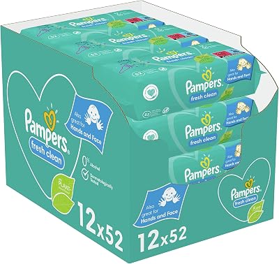 Pampers Baby Wipes Fresh Clean Sc 12x52 Lot of 2