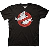 Ripple Junction Ghostbusters Men's Short Sleeve T-Shirt Classic Distressed No Ghost Movie Logo Officially Licensed