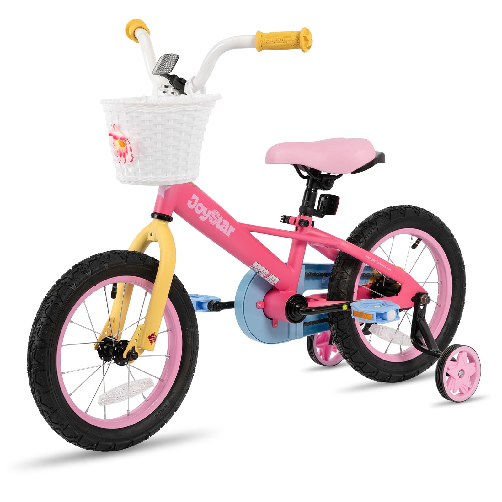 JOYSTAR 12 14 16 Inch Kids Bike for 2-7 Years Girls 33-53 Inch Tall, Toddler Girls Bike with Training Wheels, Rainbow Bikes, Children Bicycle, Macaroon