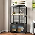 GDLF 72-Inch Bird Cage with Play Top, Parakeet Cage with Rolling Storage Cabinet Extra Large with Cover for Parrot, Cockatiel, Budgie, Parrotlet, Green Cheek Conure