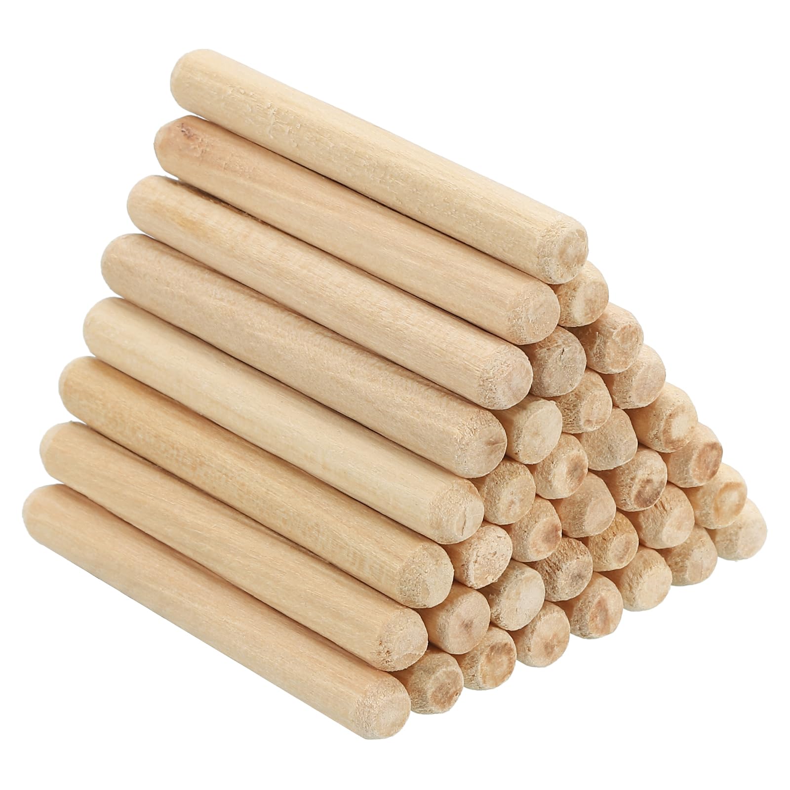 PATIKIL 7/32" x 2"(6 x 50mm) Wood Dowel Pins, 120 Pack Fluted Wooden Dowel Pin Beveled Groove Rods for Furniture Door Art Crafts Projects