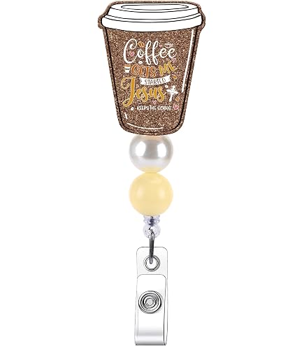 TOUNER Funny Badge Reel – 'I Like My Books Spicy And My Coffee ICY' Glitter Retractable ID Holder